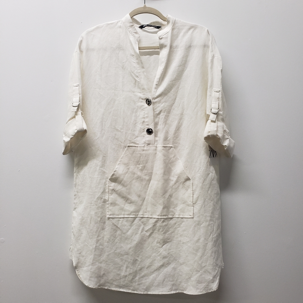 Zara Collecton Casual Linen Dress Size XS NWT